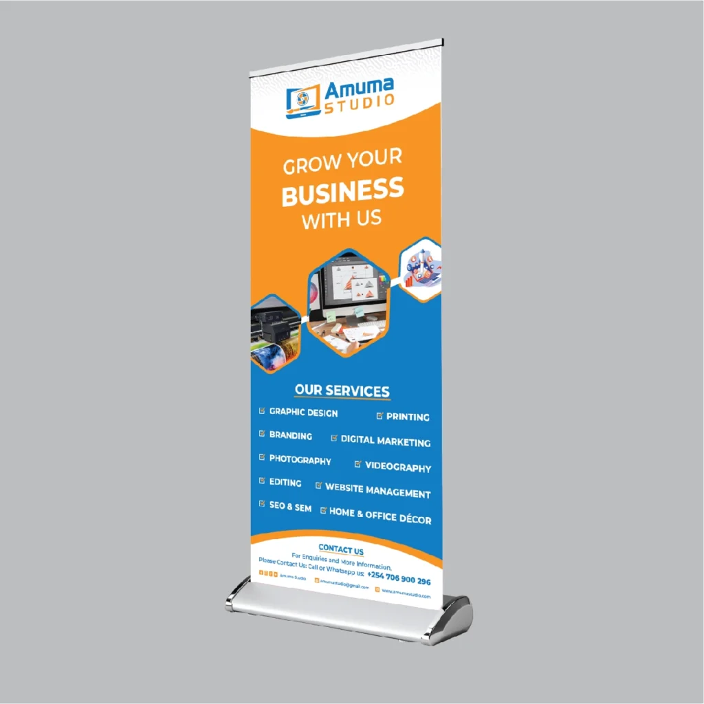 Broad Base Roll Up Banners printing and prices and Size in Nairobi Kenya